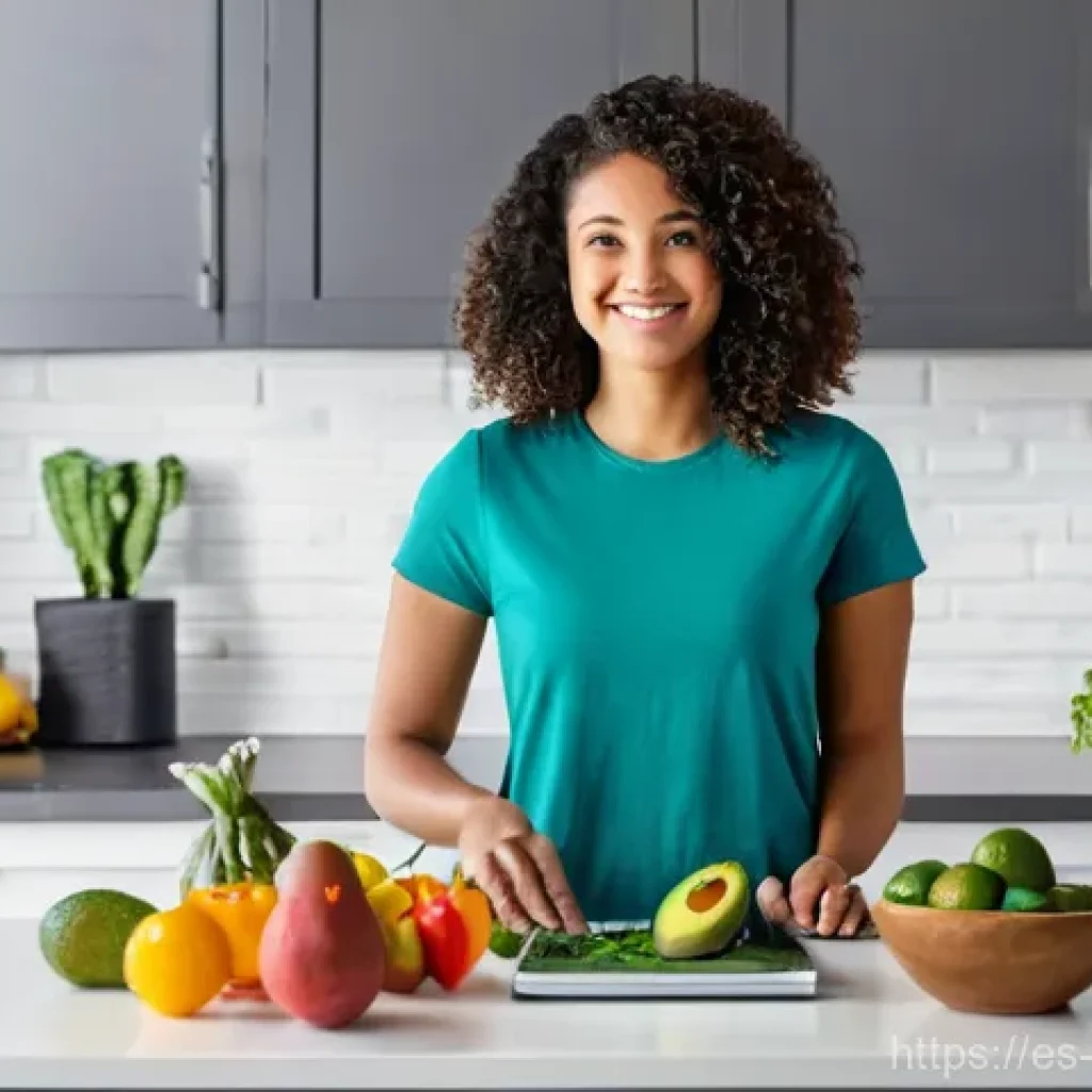 유전자 검사를 통한 건강 리포트 해석 방법 - **Prompt 1: Personalized Nutrition Journey**
"A vibrant, medium shot of a cheerful young woman i...