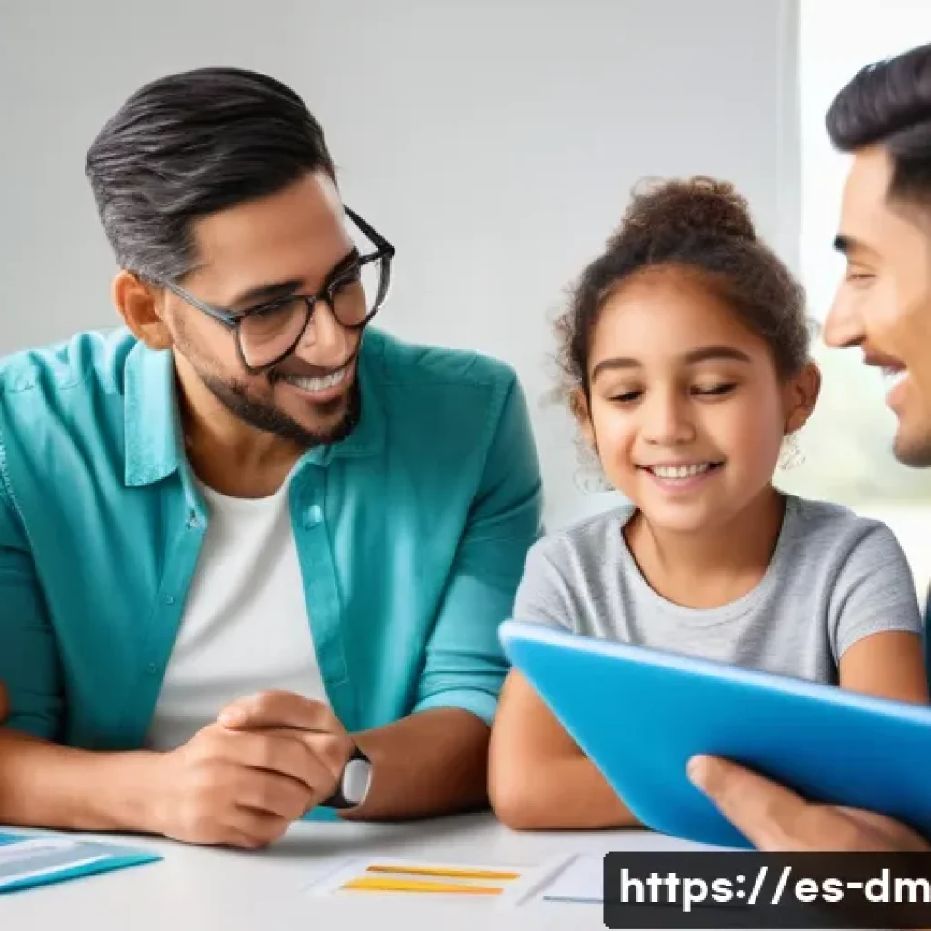 유전자 검사를 통한 유전병 예방 전략 - A modern genetic counseling clinic setting with a diverse Hispanic family of four, parents and two c...
